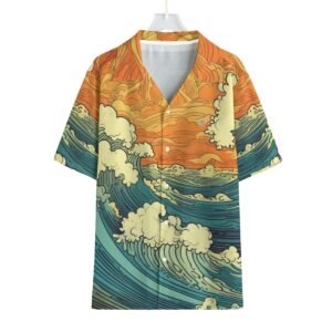 All-Over Print Men's Faux Linen Hawaiian Shirt