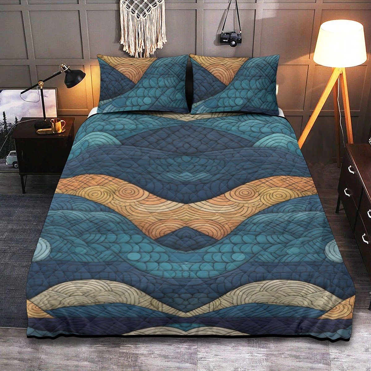 Quilt & Pillow Cases With Edge-wrapping Strips