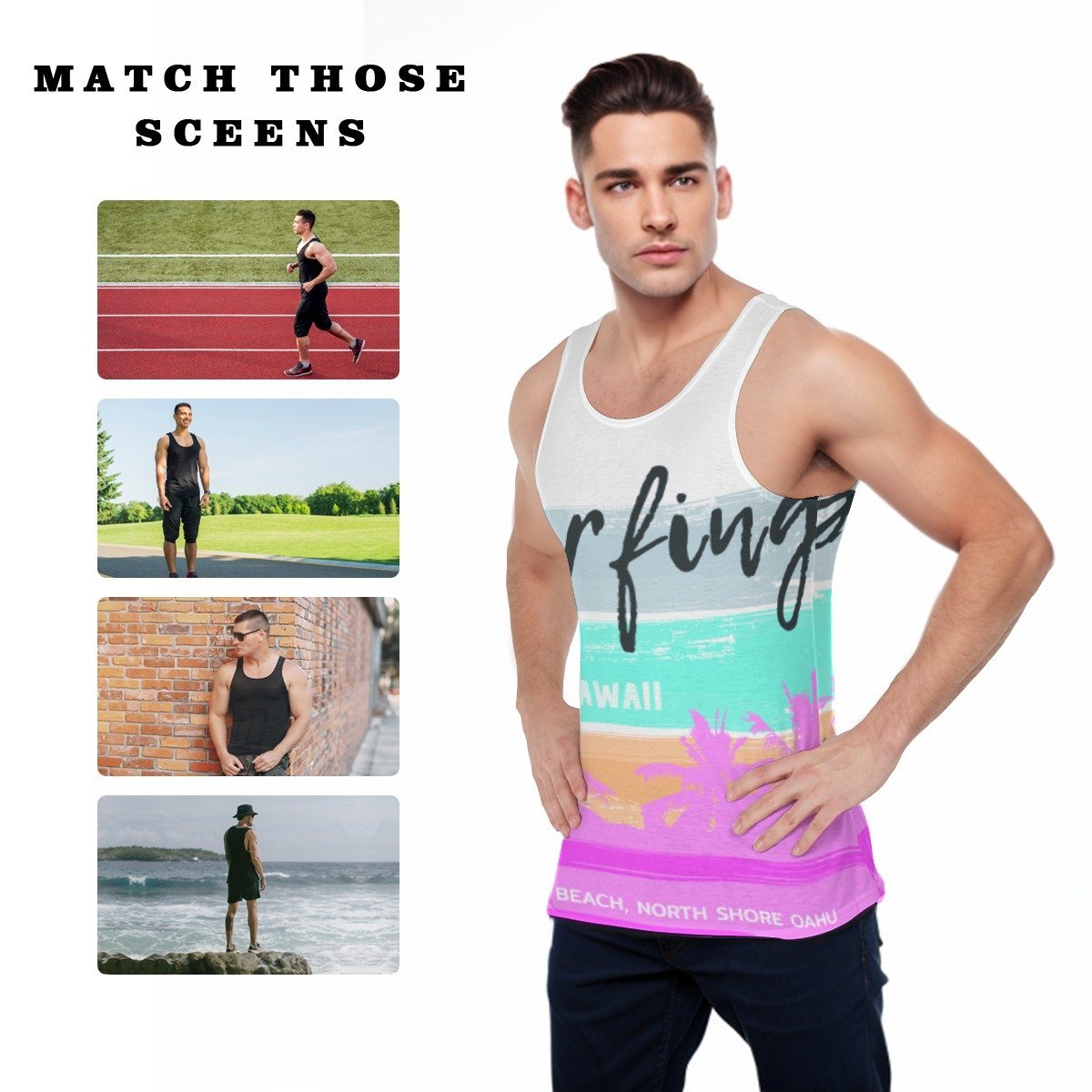 All-Over Print Men's Sports Vest - Image 5