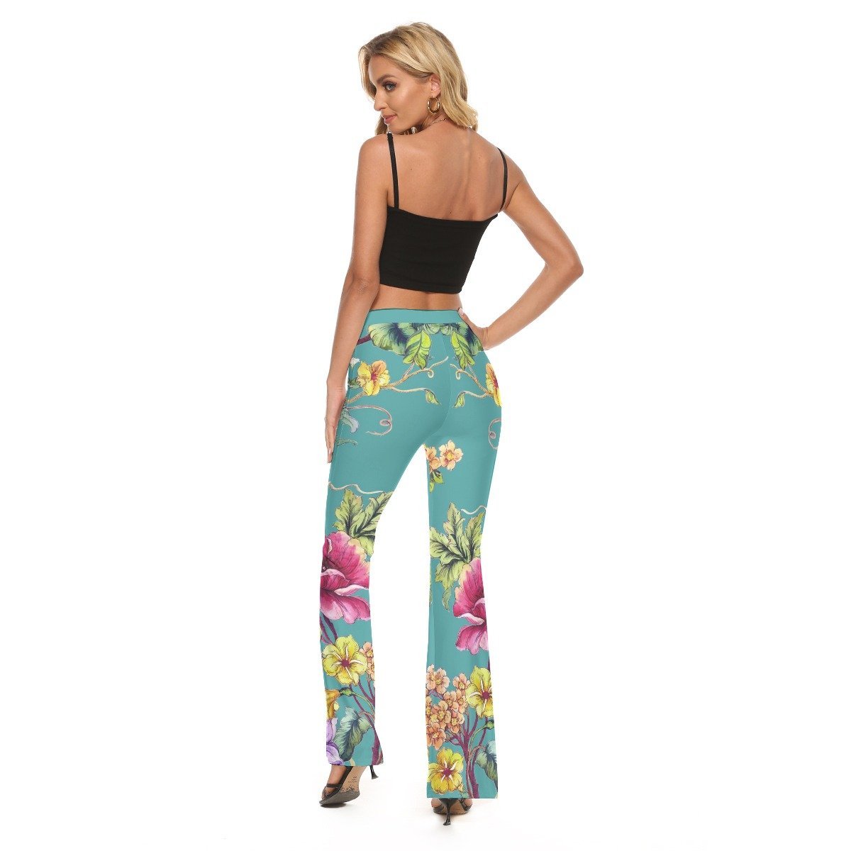 All-Over Print Women's Skinny Flare Pants - Image 4
