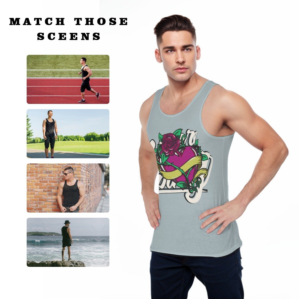 All-Over Print Men's Sports Vest - Image 5
