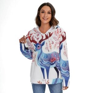 All-Over Print Women's Heavy Fleece Zip-on-the-Side Hoodie