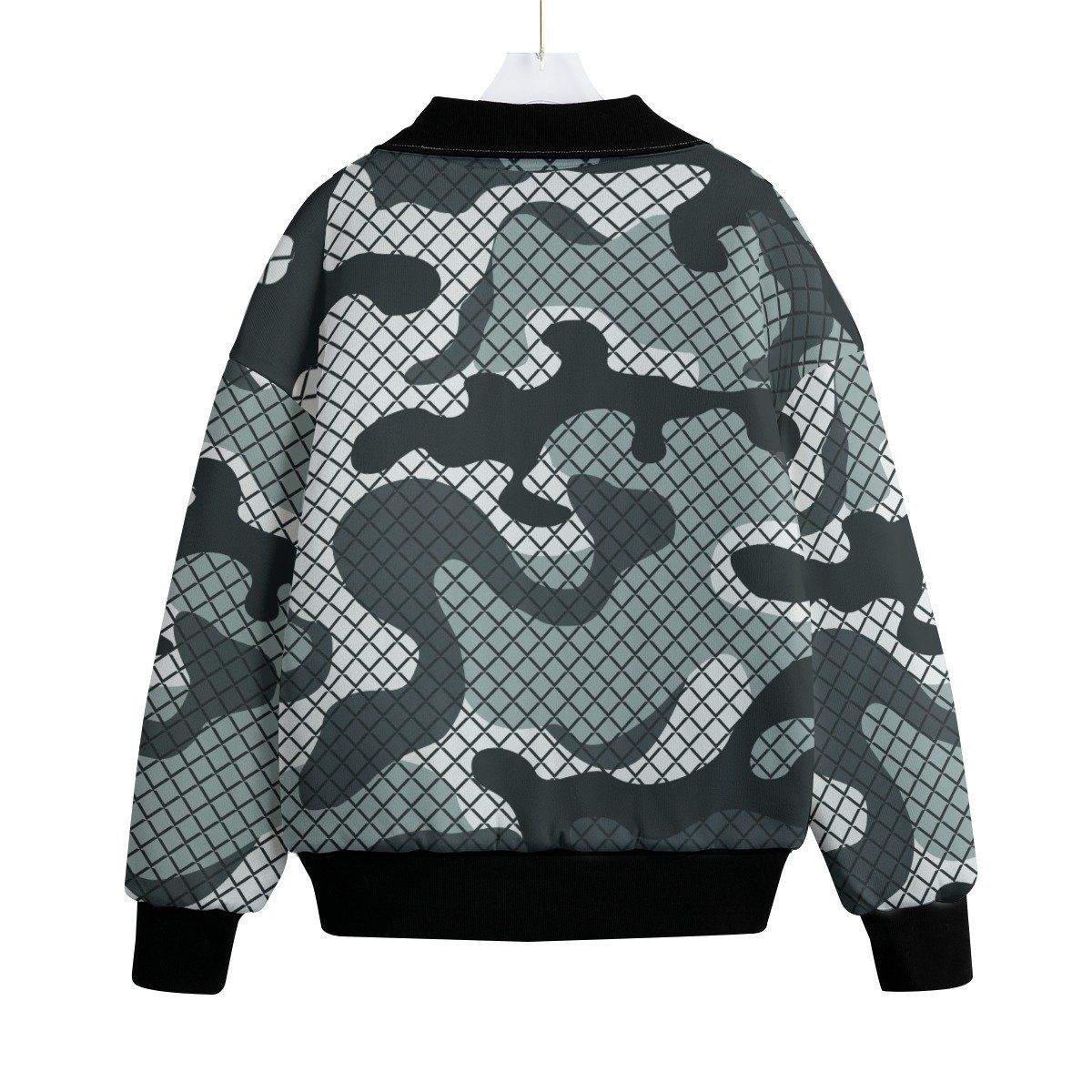 All-Over Print Unisex Knitted Fleece Lapel Outwear - Image 2