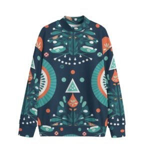 All-Over Print Unisex Mid-high Collar Drop Shoulder Sweatshirt