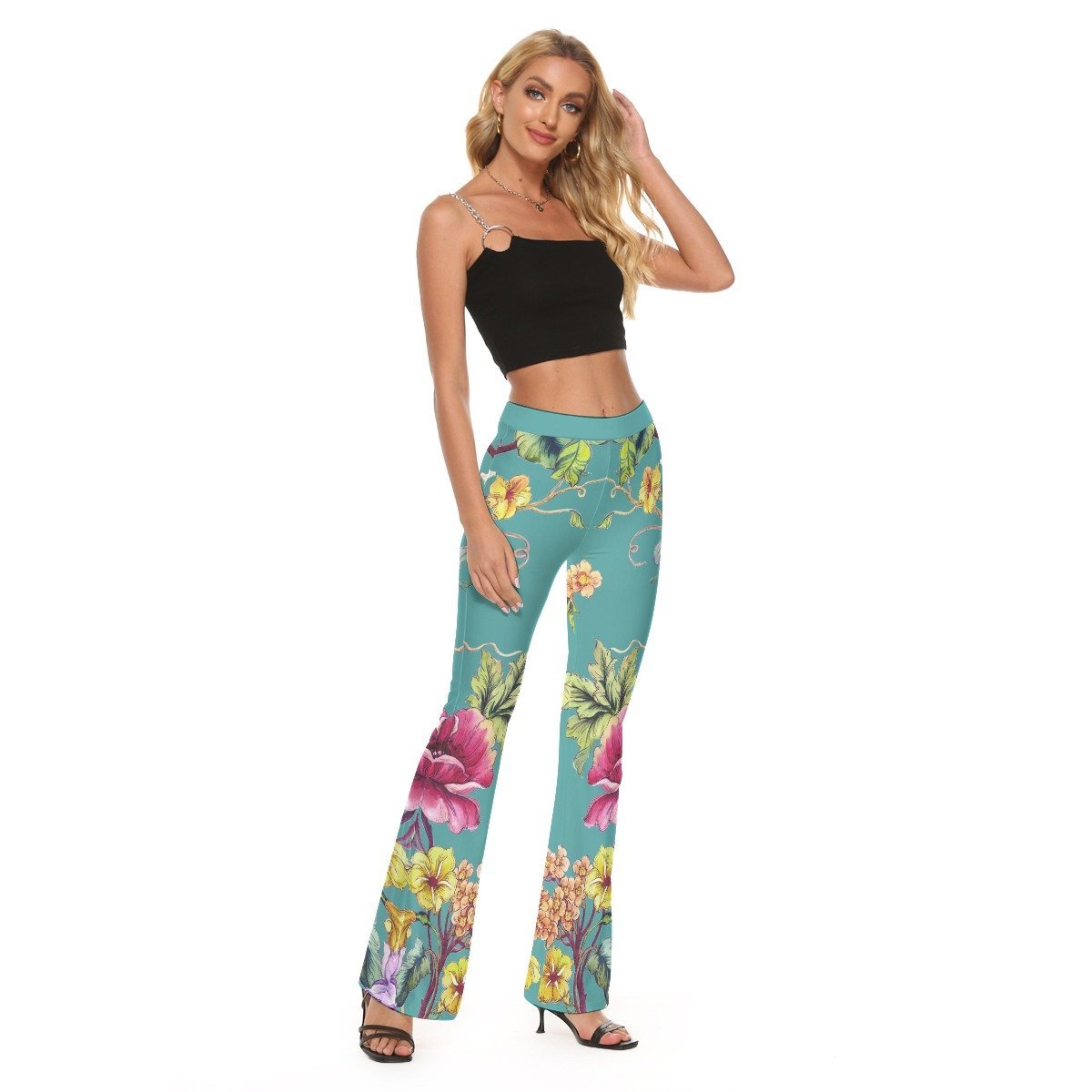 All-Over Print Women's Skinny Flare Pants - Image 2